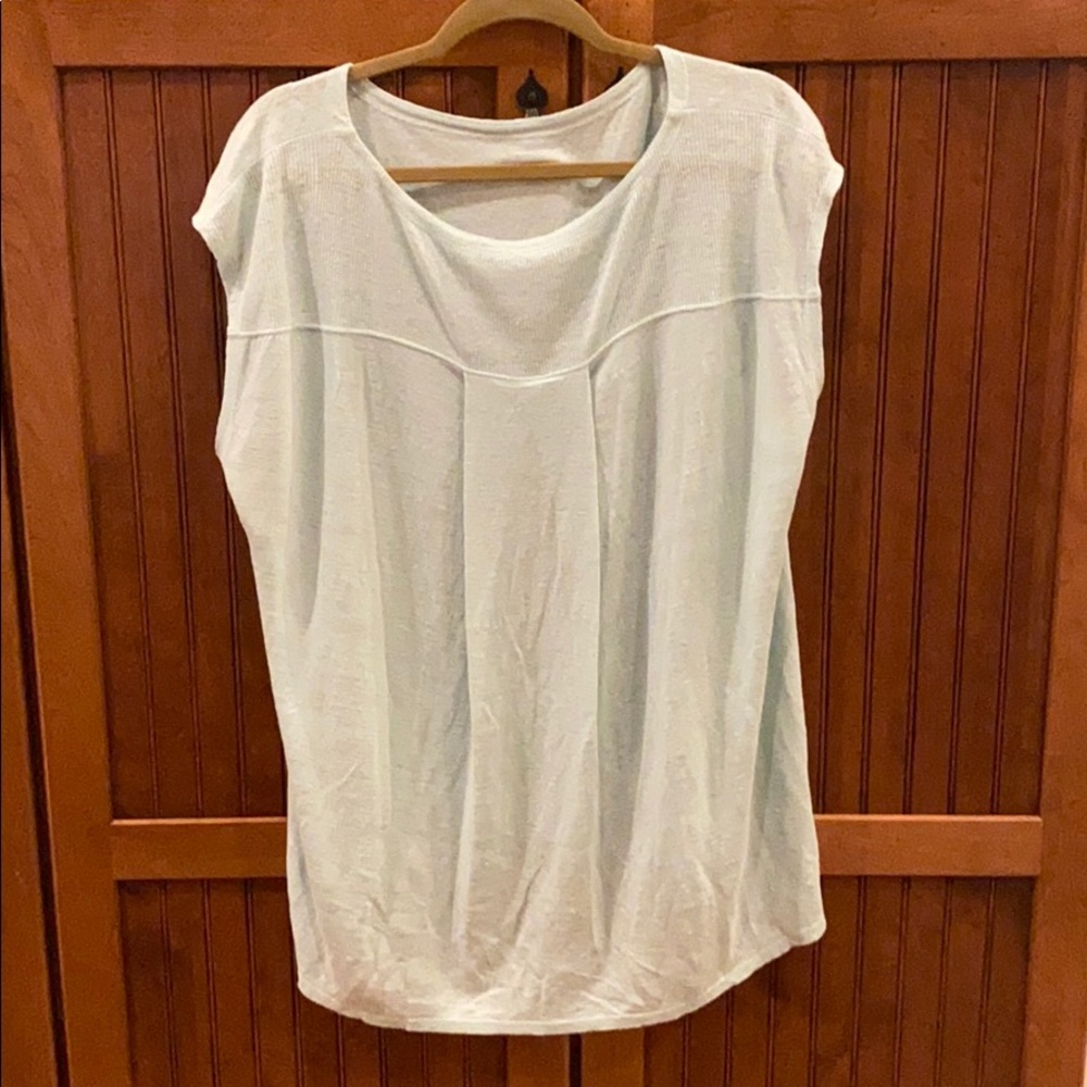 Eileen Fisher Organic Linen Light Blue Blouse